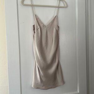 Zara Open Back Silk Mini Dress